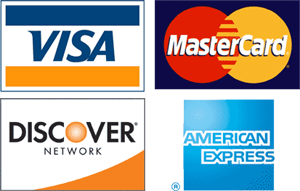 Visa, Mastercard, Discover, AmericanExpress